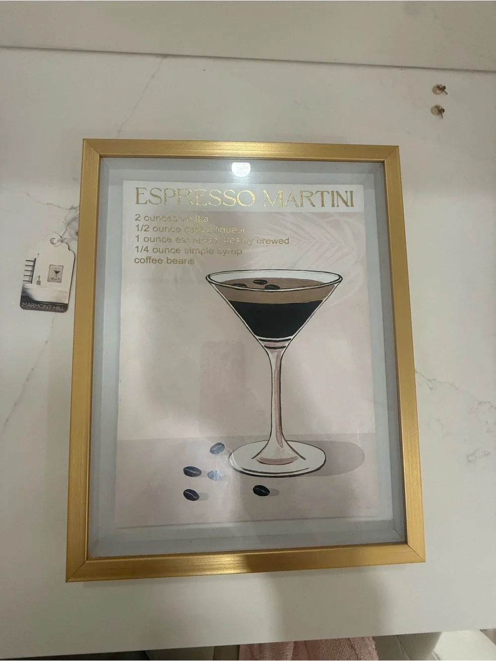 Gold Framed Espresso Martini Wall Art (11x14)
